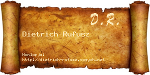 Dietrich Rufusz névjegykártya